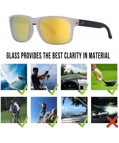 italy made classic sunglasses corning real glass lens w. polarized option - Jelly/Yellow Mirrored - C012OI8U5WB $89.36 Oversized