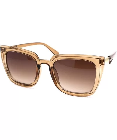 Womens Designer 90s Boyfriend Square Rectangular Sunglasses - Tortoise Brown - CI18YIQ5GO7 $17.44 Rectangular