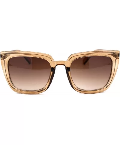 Womens Designer 90s Boyfriend Square Rectangular Sunglasses - Tortoise Brown - CI18YIQ5GO7 $17.44 Rectangular