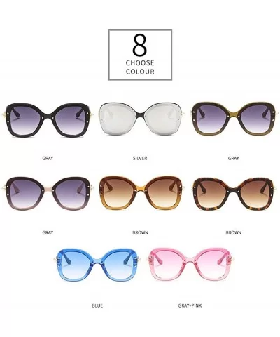 Fashion Vintage 2019 Brand Designer Oversized Women Square Gradient Sun glasses UV400 - Blue - C118ME72807 $16.27 Square