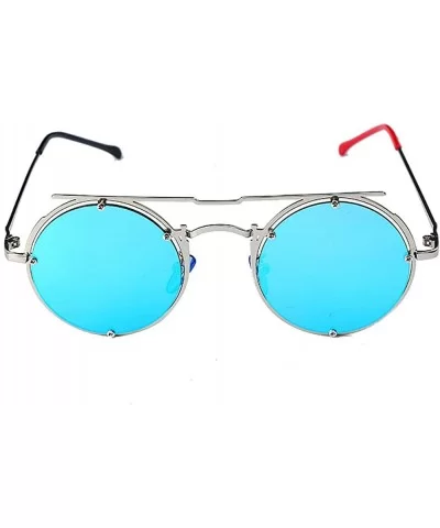 Round Steampunk Sunglasses-Retro Eyewear Metal Frames-Fashion Goggle Unisex - C - CH190ECOECS $51.33 Oval