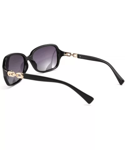 Vintage Womens Polarized Sunglasses 100% UV400 Outdoor Street Fashion Sunglasses B2526 - Black - CM193IDSLCG $21.29 Oversized