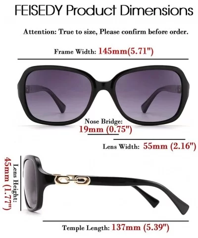 Vintage Womens Polarized Sunglasses 100% UV400 Outdoor Street Fashion Sunglasses B2526 - Black - CM193IDSLCG $21.29 Oversized