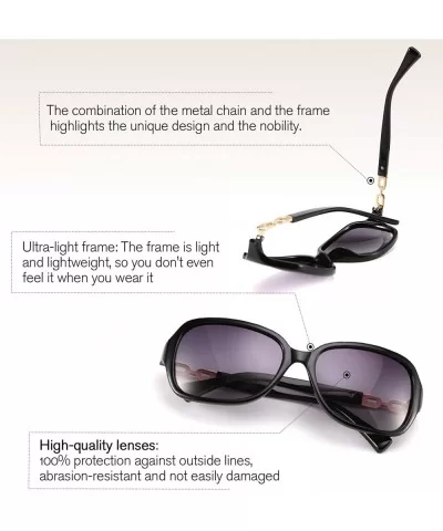 Vintage Womens Polarized Sunglasses 100% UV400 Outdoor Street Fashion Sunglasses B2526 - Black - CM193IDSLCG $21.29 Oversized