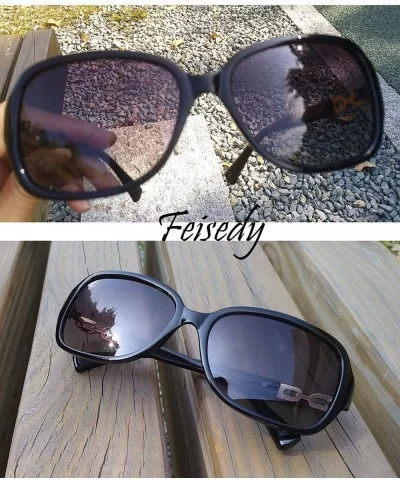 Vintage Womens Polarized Sunglasses 100% UV400 Outdoor Street Fashion Sunglasses B2526 - Black - CM193IDSLCG $21.29 Oversized