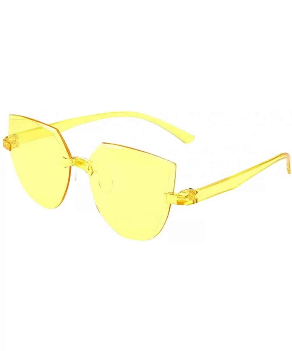 Frameless Multilateral Shaped Sunglasses One Piece Jelly Candy Colorful Unisex - C - CQ190MKQSIU $10.60 Sport