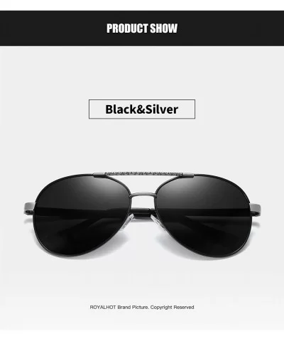 Polarized Avaitor Sunglasses for Men Driving Wayfarer Sun Glasses Women - Black Silver - CR194Z82O6I $22.24 Wayfarer