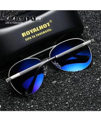 Polarized Avaitor Sunglasses for Men Driving Wayfarer Sun Glasses Women - Black Silver - CR194Z82O6I $22.24 Wayfarer