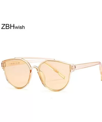 Oversized Cat Eye Sunglasses Women Luxury Transparent Gradient Sun BlackGray - Brown - C918Y4SYNT2 $10.30 Cat Eye
