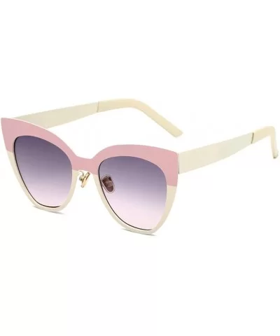 Sunglasses Protection Outdoor Accessory - Yellow frame on powder - C71997M484A $67.32 Cat Eye