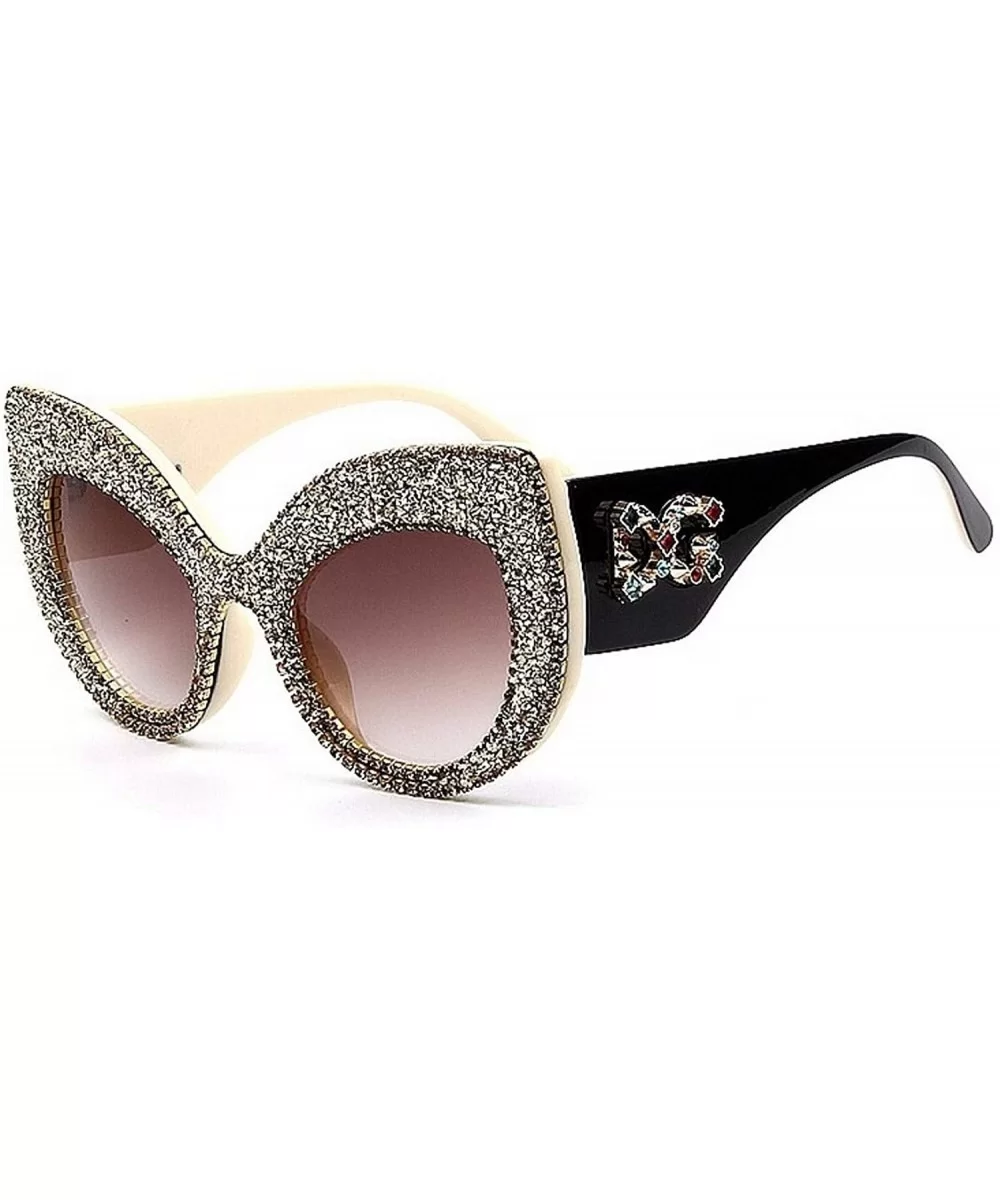 2019 Luxury Women Cat Eye Sunglasses Vintage Oversized Designer Rhinestone Sun Glasses Men Female Shades - C318XK8WWOZ $32.77...