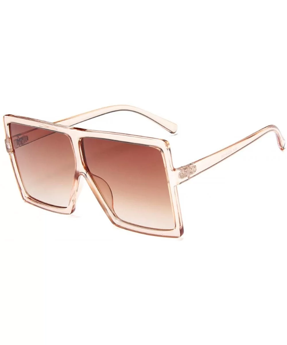 Squared Oversized Sunglasses for Women Men-Fashion Stylish Flat Top Design Big Shades UV Protection 8076 - CT197QUHM6D $12.63...