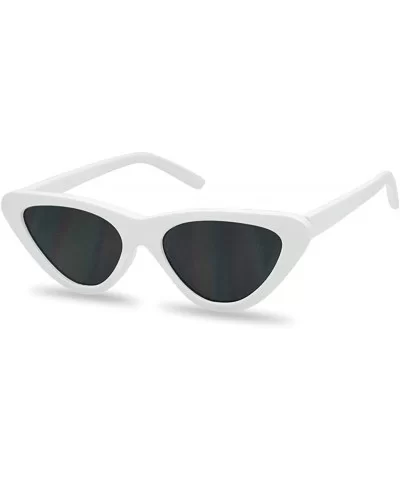 Narrow Triangle Clout Cat Eye Goggle Sunglasses Vintage Mod Kurt Cobain Flat Lens Shades - C418DAOMR2K $13.02 Cat Eye