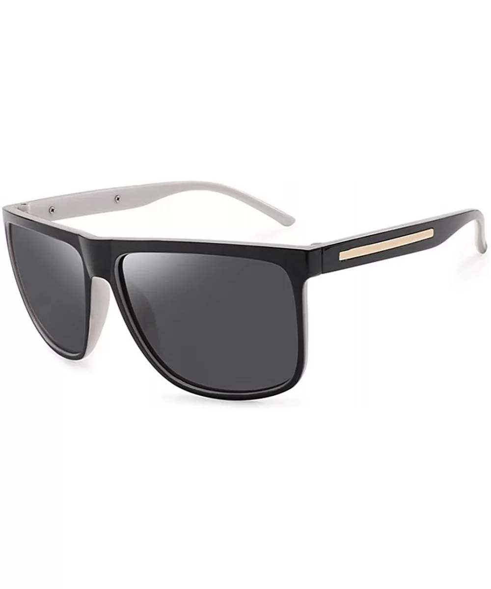 Polarized Sunglasses Nigt vision for Men UV400 Driving Sunglasses Gradient Sun Glasses - White Black - CV199QD2GDW $11.78 Square