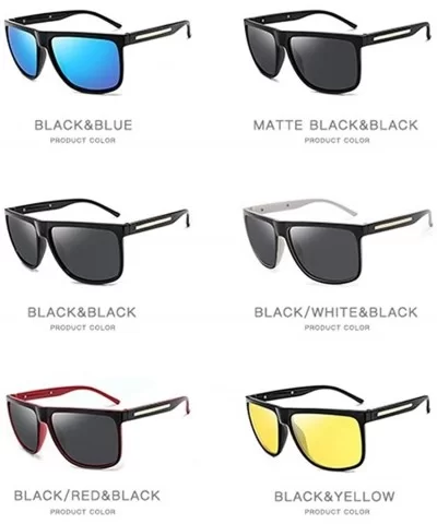 Polarized Sunglasses Nigt vision for Men UV400 Driving Sunglasses Gradient Sun Glasses - White Black - CV199QD2GDW $11.78 Square