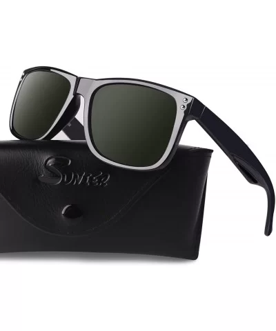 Polarized Sunglasses for Men Retro Classic Square Frame Shades SR003 - C518TR82LNH $27.64 Square