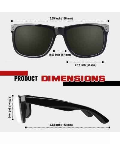 Polarized Sunglasses for Men Retro Classic Square Frame Shades SR003 - C518TR82LNH $27.64 Square