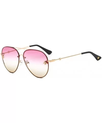 Eyewear Pilot Little Bee Sunglasses Men Women Metal Frame Vintage Glasses Fashion Shades - Purple - CW18TTZZ659 $24.59 Wayfarer