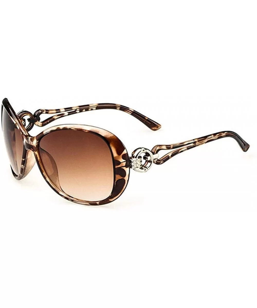 Women Fashion Oval Shape UV400 Framed Sunglasses Sunglasses - Leopard - CR196XMZESG $18.48 Oval