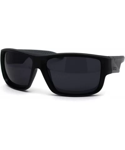 Thick Plastic Rectangular Mirror Lens Gangster Sunglasses - Matte Black Carbon Fiber Black - CG195DYGREO $16.38 Rectangular
