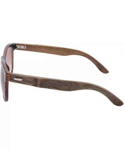 Polarized Bamboo Wood Sunglasses UV400 Protection-TY6016/6026 - Demi&bamboo Brown - CY18I7EY5RT $56.61 Wayfarer