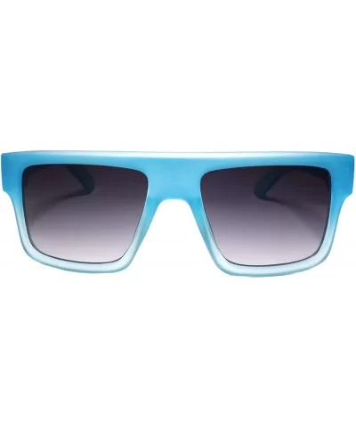 Modern Design Stylish Swag Hip Hop Dope Square Sunglasses Two Tone Frame - Blue - CO18Z0DOKYW $16.60 Square