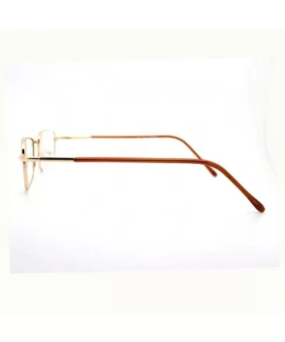 Magnified Reading Glasses Rectangle Metal Spring Hinge Various Strength - Gold - CK11XUN6C3P $12.90 Rectangular