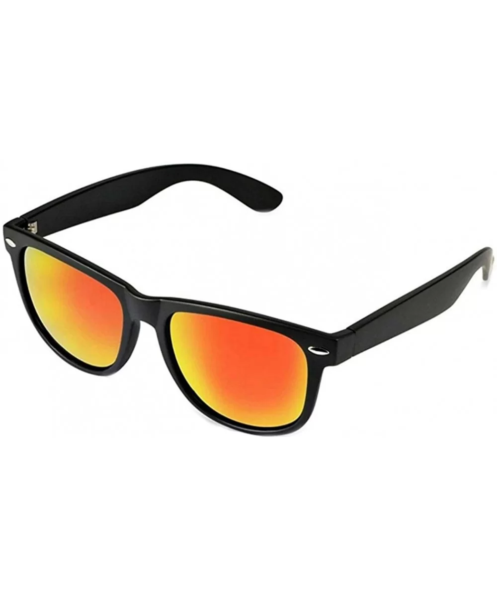 Classic 80's Vintage Style Sunglasses Polarized or Standard Lens - Black Matte- Red Revo Fire - CX18I55U5YD $10.62 Rectangular