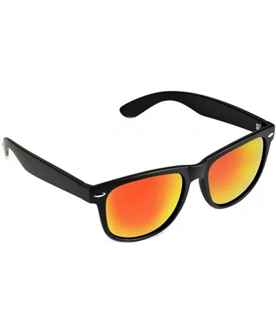 Classic 80's Vintage Style Sunglasses Polarized or Standard Lens - Black Matte- Red Revo Fire - CX18I55U5YD $10.62 Rectangular