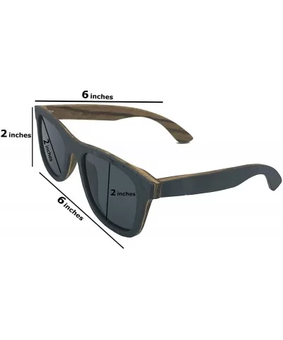 Bamboo Oak Wood Stone Sunglasses with Bamboo Case - CG192QOQG70 $66.78 Oval