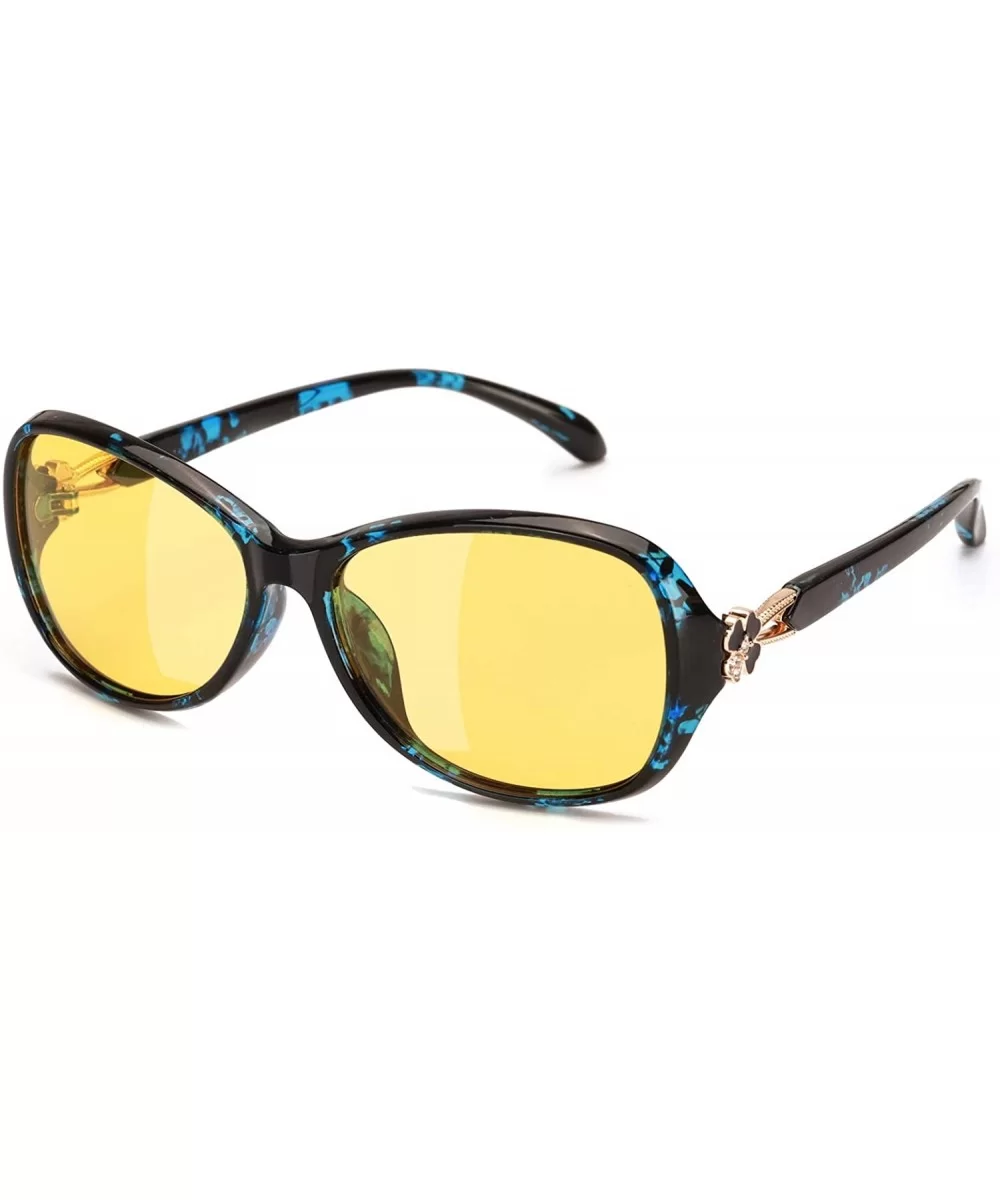 PdnIds Driving Glasses Polarized Yellow Vision - A1-night-vision Glasses-blue Floral - CL18WOL2GU0 $32.44 Wrap