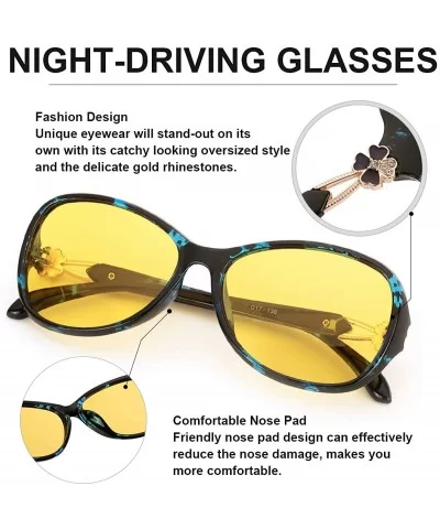 PdnIds Driving Glasses Polarized Yellow Vision - A1-night-vision Glasses-blue Floral - CL18WOL2GU0 $32.44 Wrap