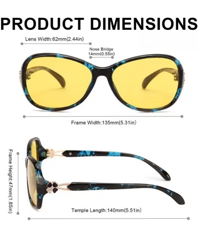 PdnIds Driving Glasses Polarized Yellow Vision - A1-night-vision Glasses-blue Floral - CL18WOL2GU0 $32.44 Wrap