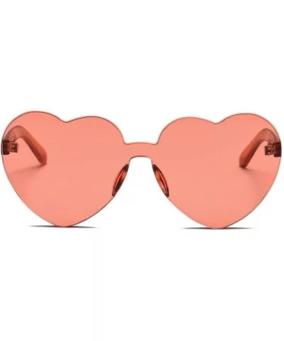 Women Fashion Heart-shaped Shades Sunglasses Integrated UV Candy Colored Glasses - E - C018TMANTQS $8.04 Square