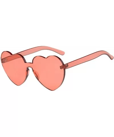 Women Fashion Heart-shaped Shades Sunglasses Integrated UV Candy Colored Glasses - E - C018TMANTQS $8.04 Square