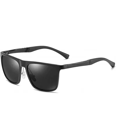 Men Aluminum Magnesium Polarized Sunglasses Square Mirror for Driving Fishing Male Sun Glasses UV400 - C7199HAGHMY $22.16 Square