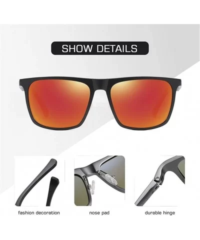 Men Aluminum Magnesium Polarized Sunglasses Square Mirror for Driving Fishing Male Sun Glasses UV400 - C7199HAGHMY $22.16 Square