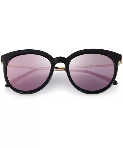 Women Cat Eye Polarized Sunglasses Mirrored Lens UV Protection S6152 - Gold&purple - CA186C8U8YH $15.65 Cat Eye