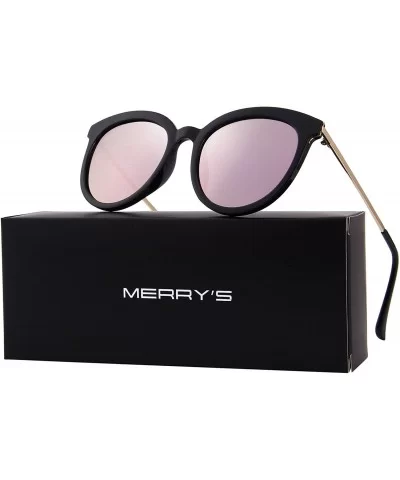 Women Cat Eye Polarized Sunglasses Mirrored Lens UV Protection S6152 - Gold&purple - CA186C8U8YH $15.65 Cat Eye