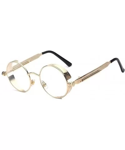 Steampunk Fashion Sunglasses NYC - Gold Transparent - CQ12NEORZC6 $24.37 Round