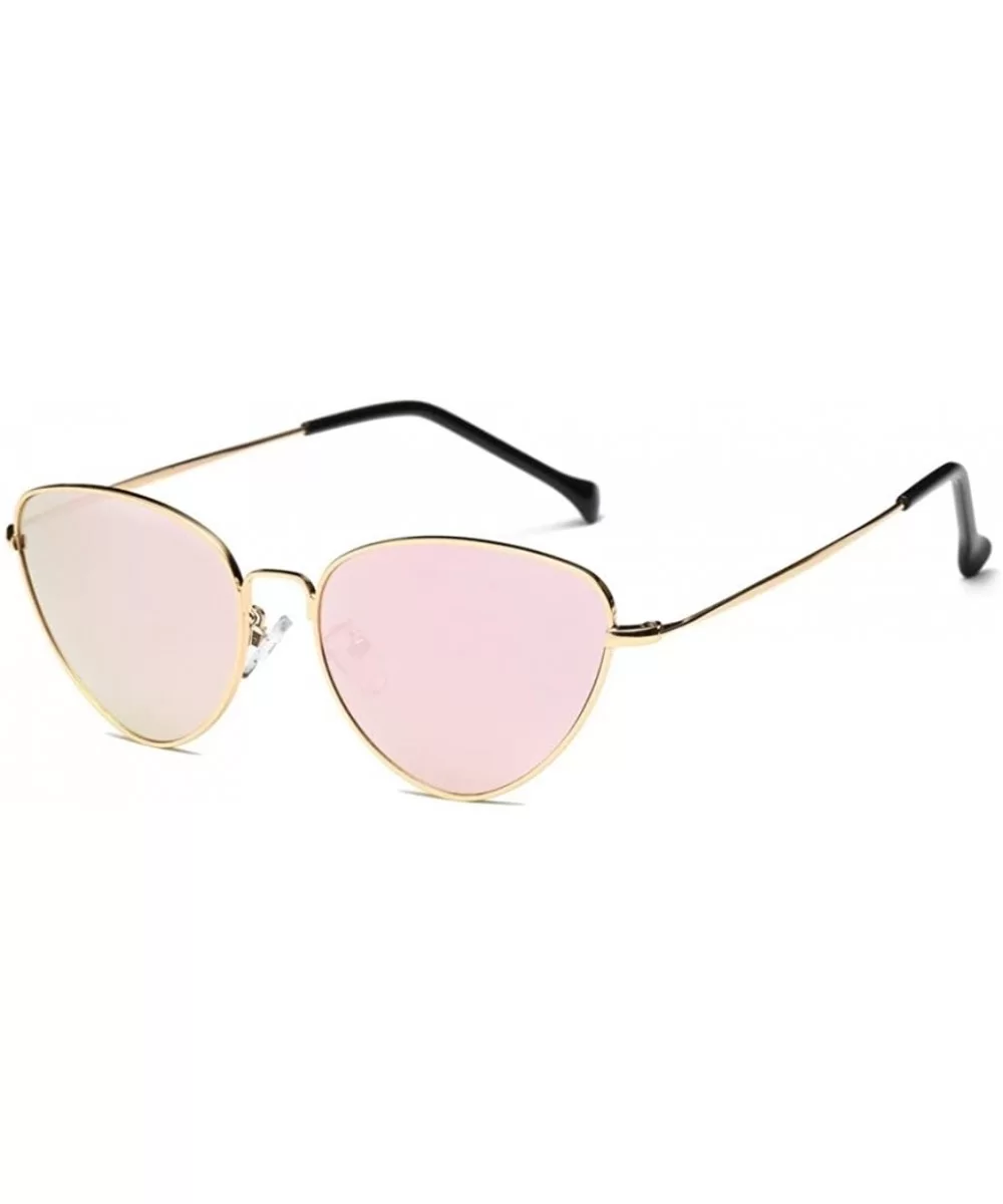 Sunglasses for Women Men-Metal Cat Eye Sunglasses Outdoor Casual Glasses - Gold - CV18ESHKT2G $11.01 Cat Eye