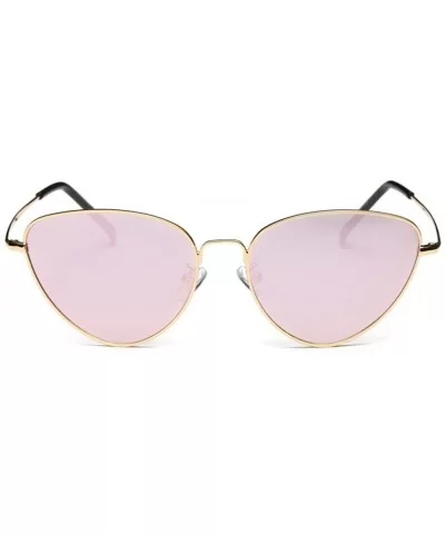 Sunglasses for Women Men-Metal Cat Eye Sunglasses Outdoor Casual Glasses - Gold - CV18ESHKT2G $11.01 Cat Eye