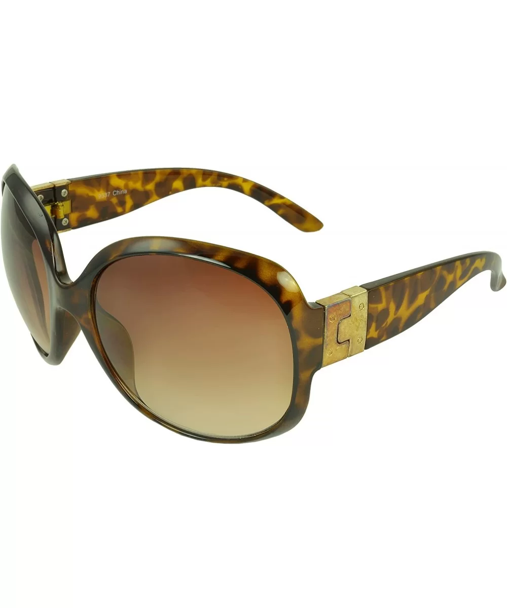 Vintage Retro Eyewear Baywood Shield Fashion Sunglasses - Brown Leopard - CA11I0I3YB3 $11.95 Shield