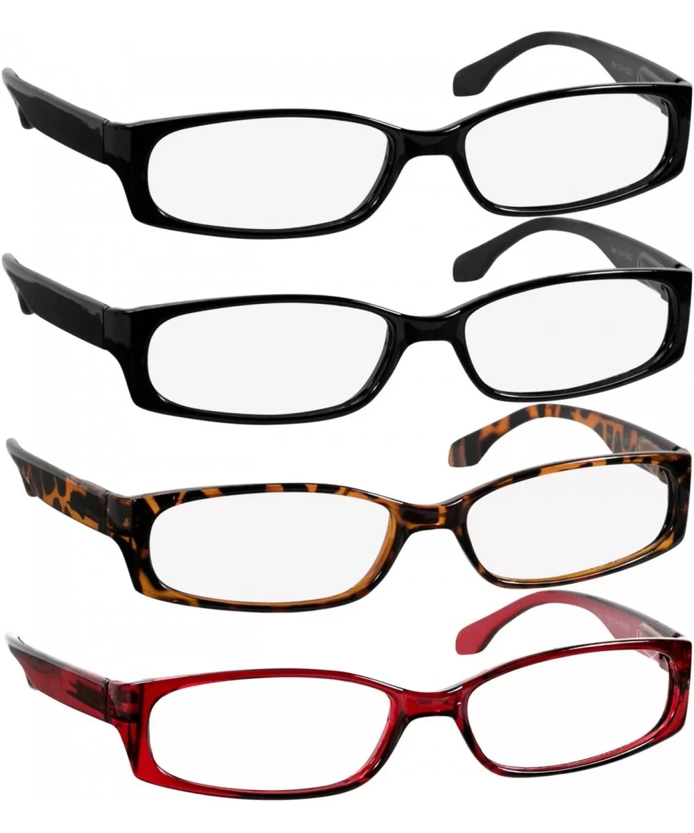 Reading Glasses Men Women Dura Tight - 2 Black Tortoise Red - C21889YDZC6 $28.20 Rectangular