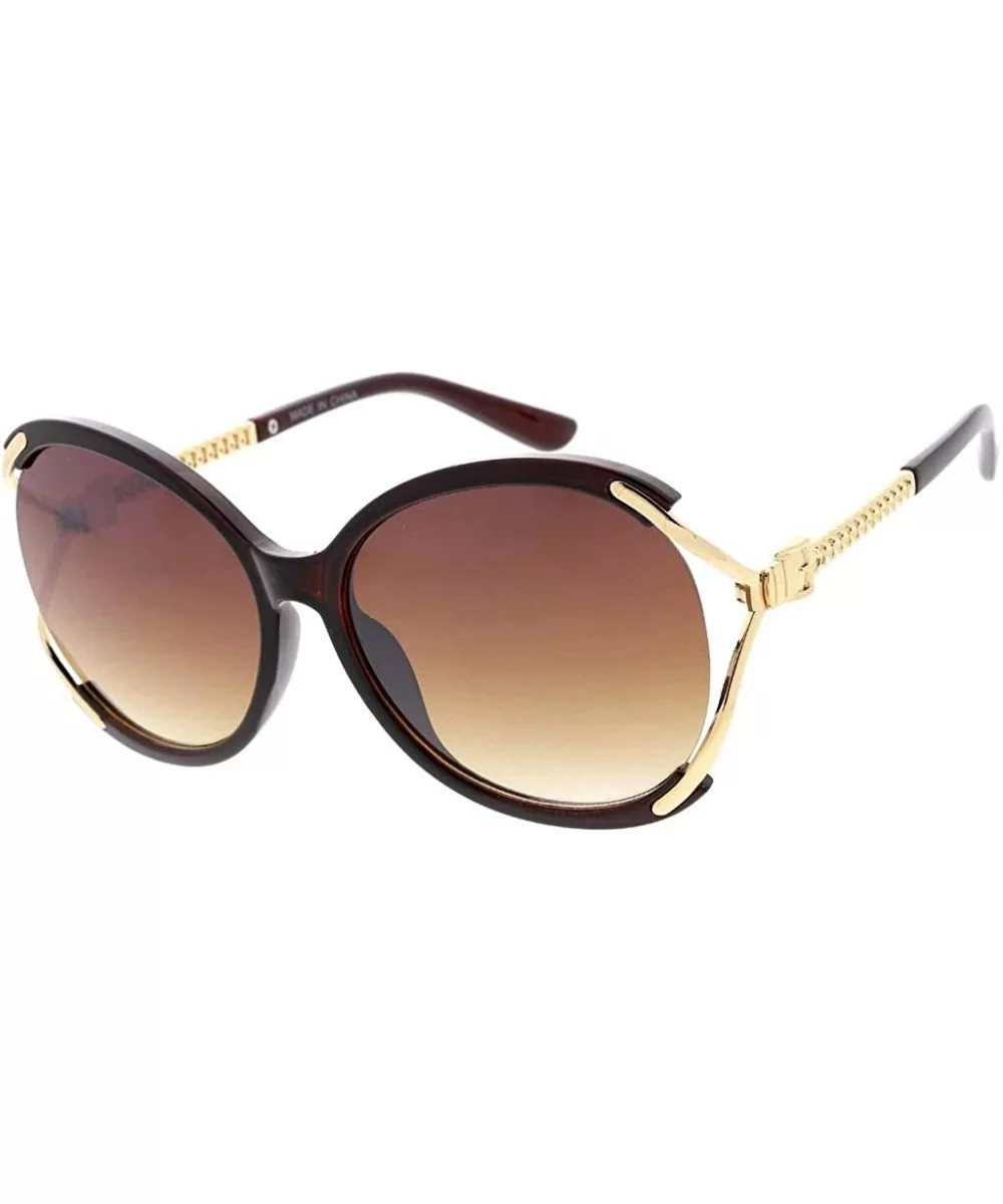 Retro Fashion Oversized Butterfly Frame Sunglasses B36 - Brown - CO19202OE5I $15.45 Butterfly