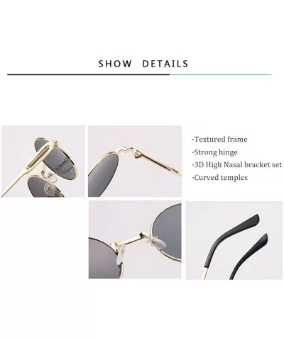 Unisex Glasses - UV400 Protection Round Vintage Steampunk Sunglasses - Tea Frame Tea Lens - C0190EZA32L $12.72 Round