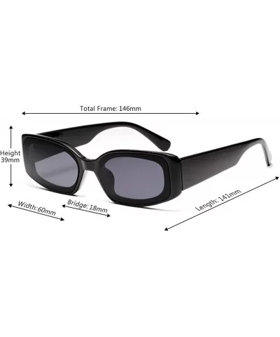 Men's and Women's Retro Square Resin lens Candy Colors Sunglasses UV400 - Black - CG18NM75OYT $13.07 Rectangular