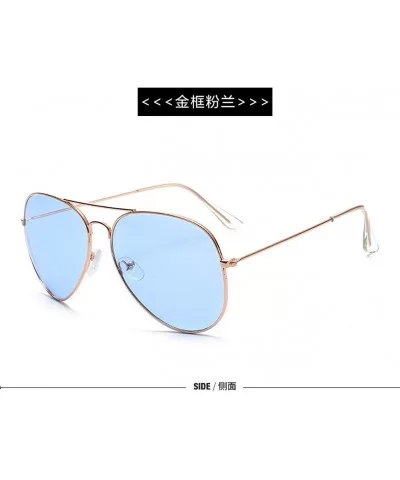 Sunglasses colorful two-color Sunglasses dazzling ocean film sunglasses sunglasses - Gold Frame - Pink Blue - CI18AZAA7T9 $53...