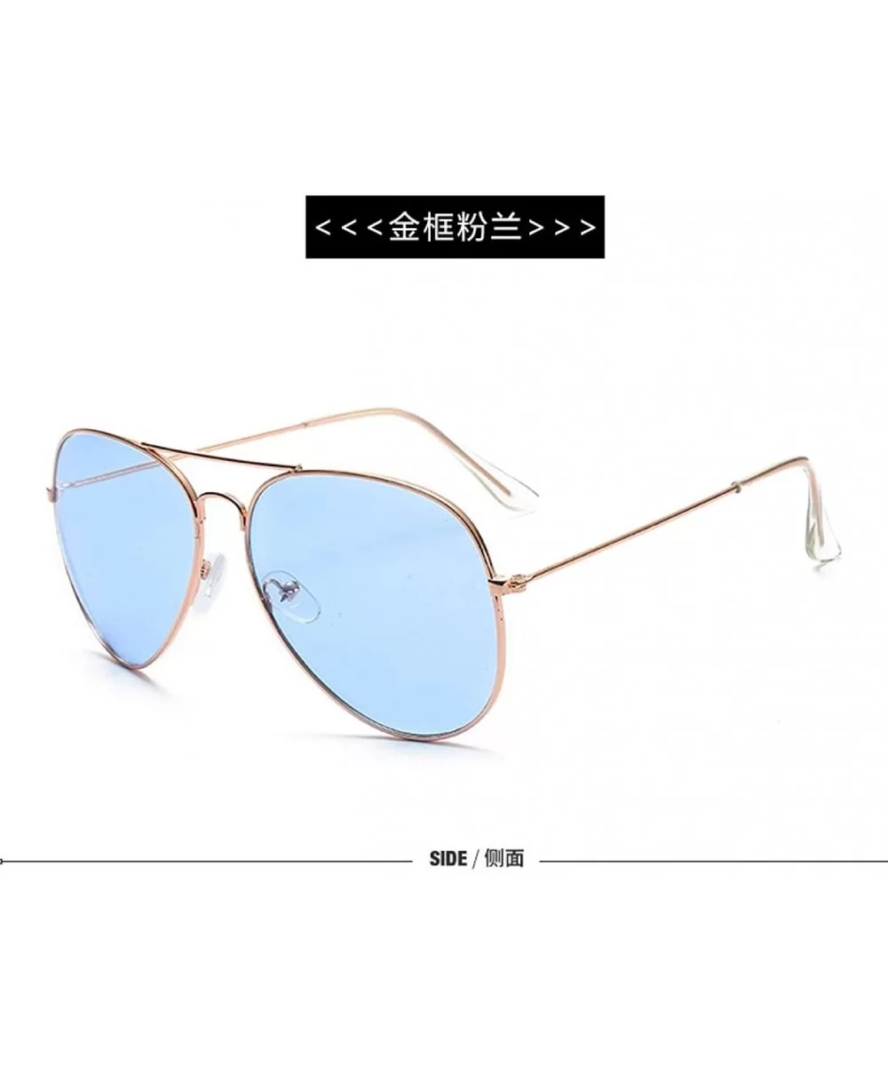 Sunglasses colorful two-color Sunglasses dazzling ocean film sunglasses sunglasses - Gold Frame - Pink Blue - CI18AZAA7T9 $53...