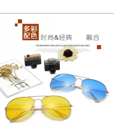 Sunglasses colorful two-color Sunglasses dazzling ocean film sunglasses sunglasses - Gold Frame - Pink Blue - CI18AZAA7T9 $53...